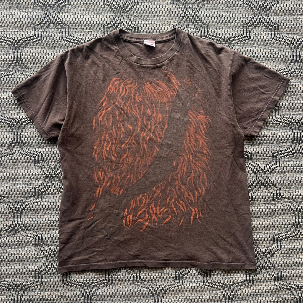 Star‎ Wars T-Shirt Mens Large Brown Chewbacca Bandolier Graphic Tee Sci-Fi Y2K